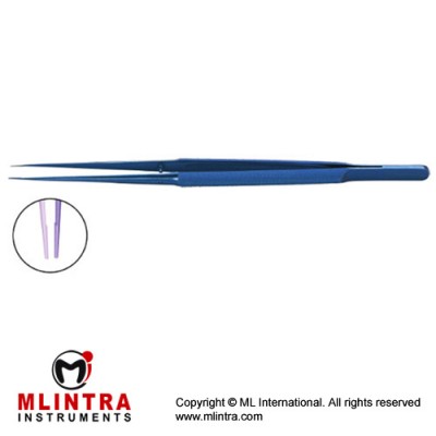 Adam Forcep Very delicate jaws,with 10mm tungsten carbide coated platforms,Round handle,straight1.2mm tips, 20cm